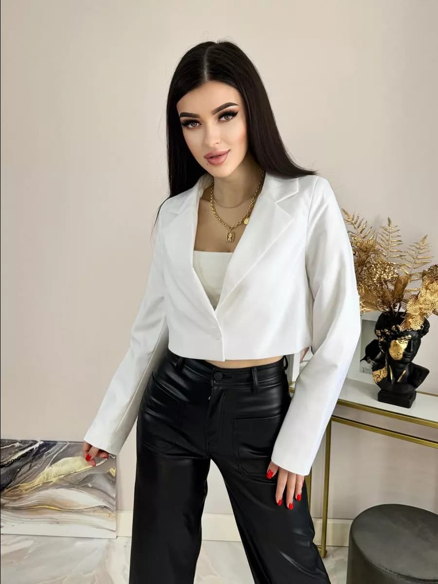 Пиджак стильный блейзер укороченный классический жакет