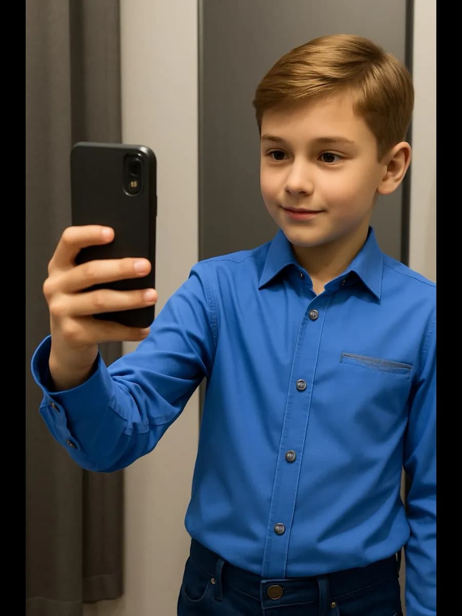 Рубашка детская на кнопках Турция