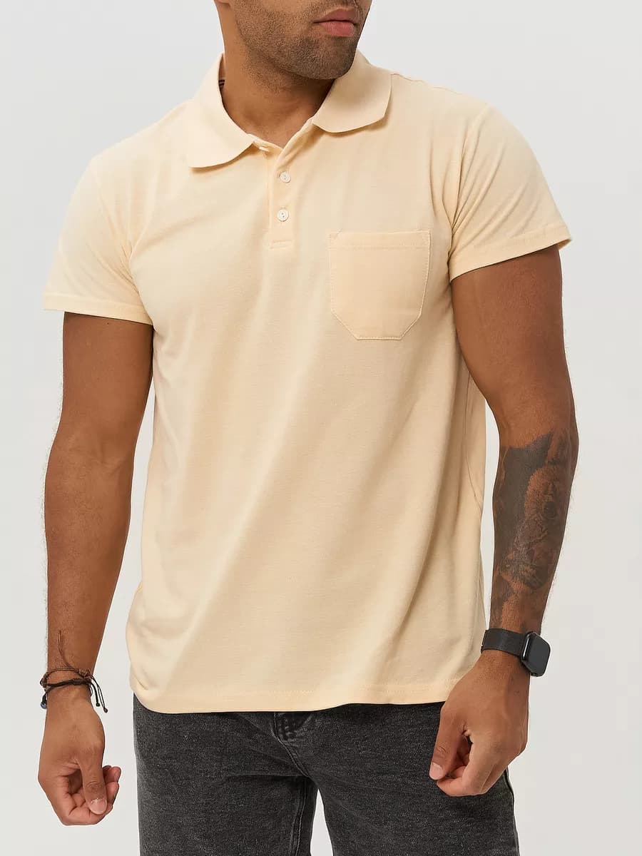 Футболка-поло с коротким рукавом на пуговицах хлопковая