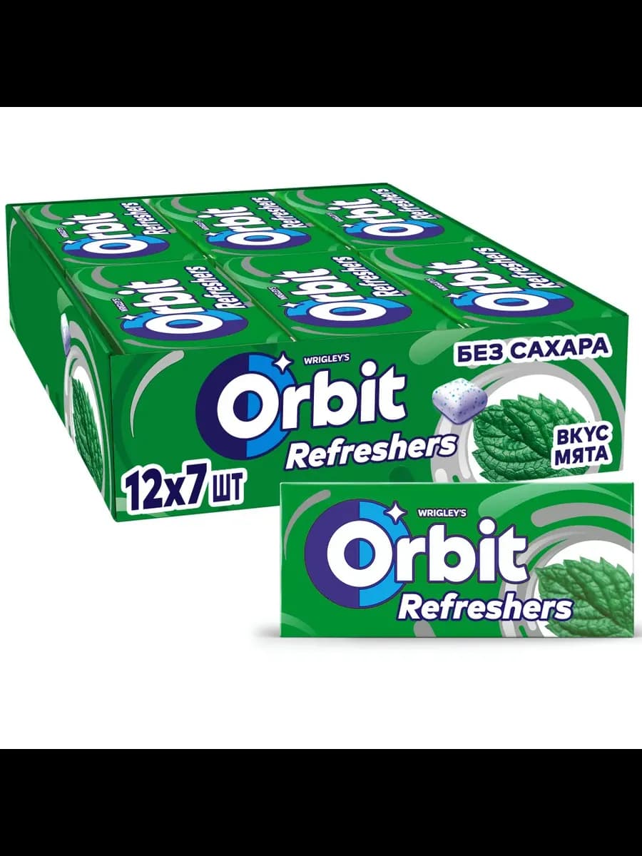 Орбит Refreshers со вкусом мяты 16г 12 штук