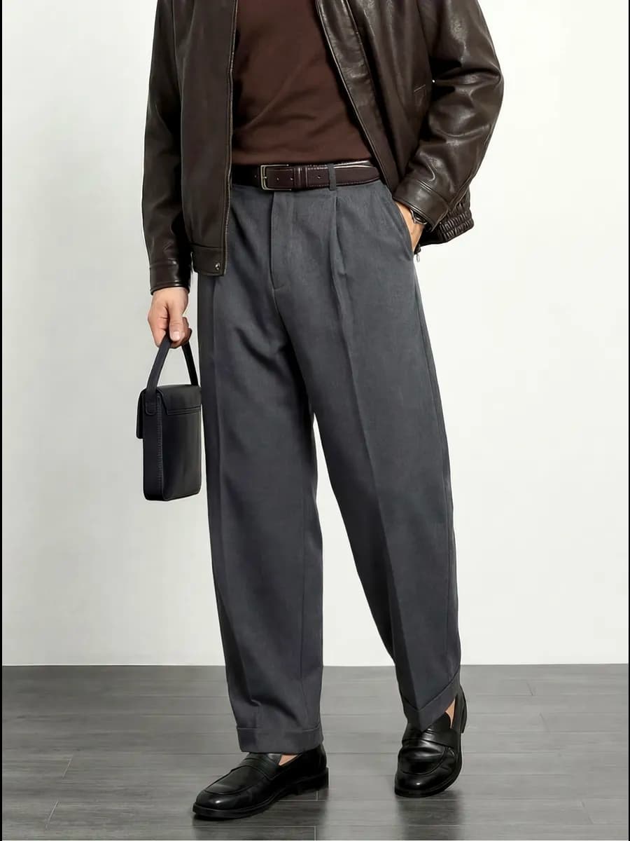 Брюки широкие классические оверсайз - фото 1