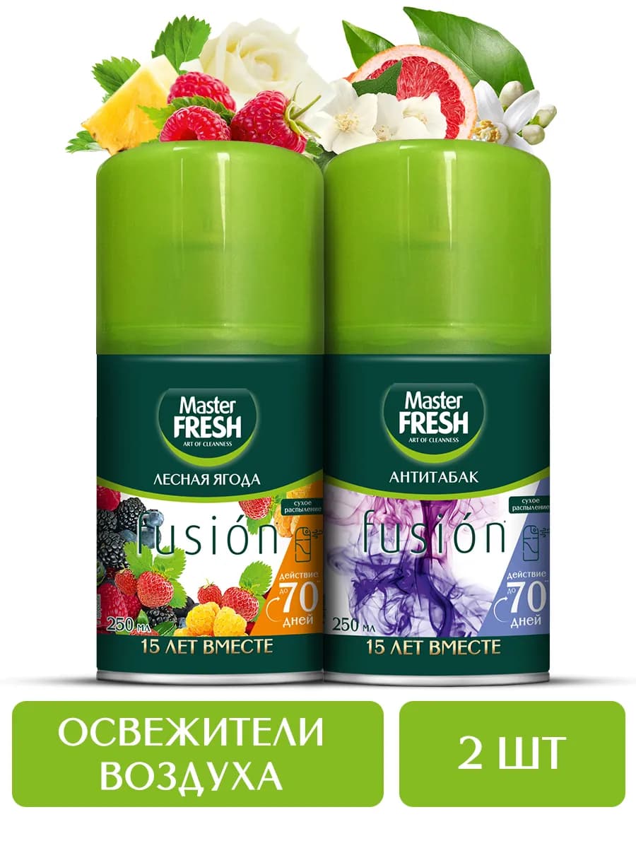 Набор освежителей воздуха Антитабак+Лесная ягода, 2*250мл - фото 1