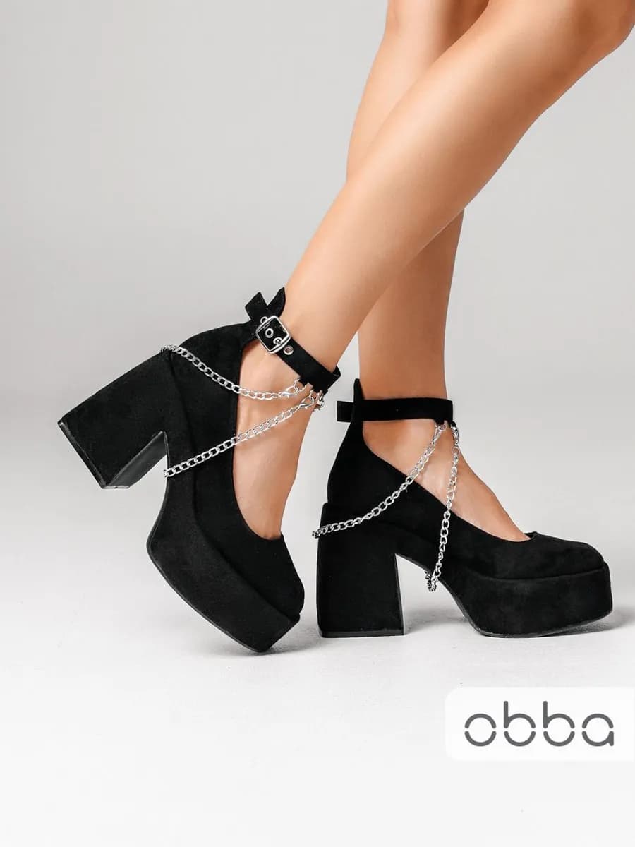 Вечерние туфли на каблуке и платформе