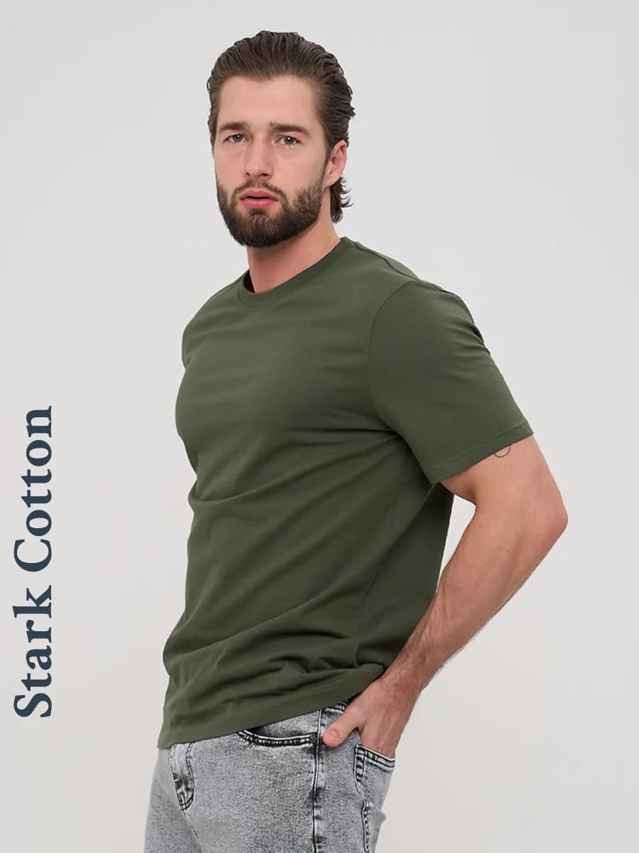 Футболка базовая хлопок однотонная - фото 1