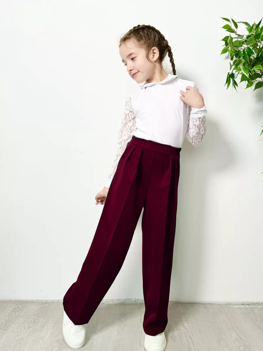 Брюки школьные широкие палаццо