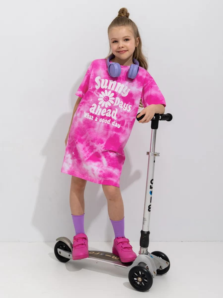 Платье - футболка туника подростковая - фото 1