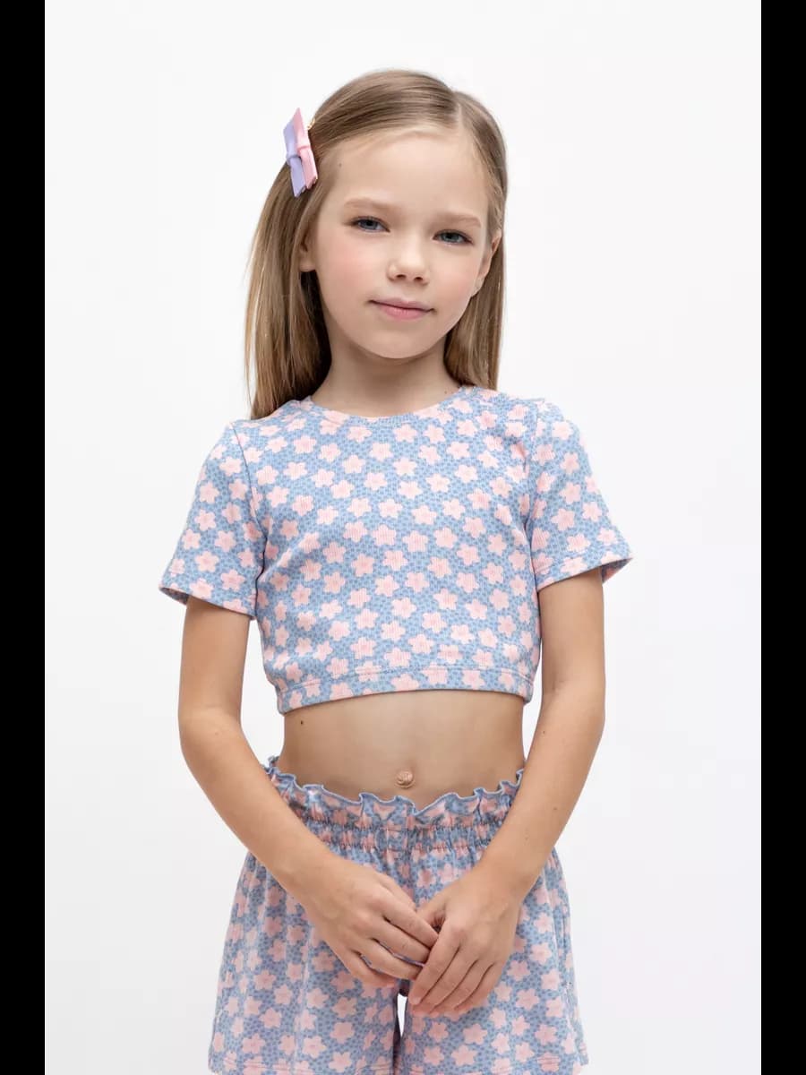 Топ в рубчик укороченный из натурального хлопка