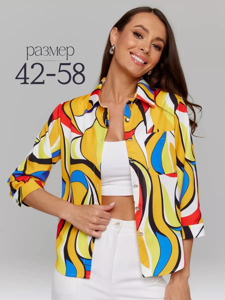 Блузка рубашка летняя нарядная - фото 1