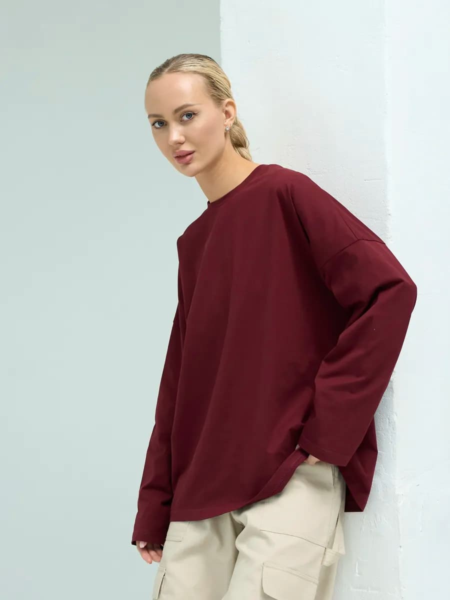 Лонгслив оверсайз с длинным рукавом