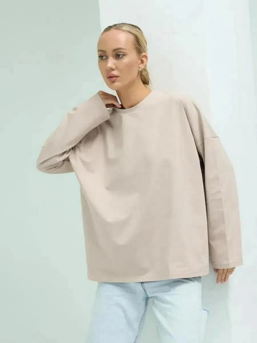 Лонгслив оверсайз с длинным рукавом - фото 1