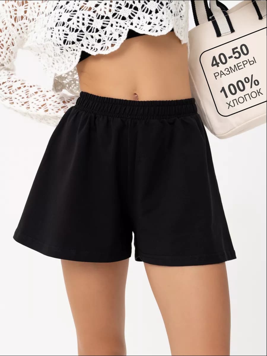 Шорты домашние короткие хлопок оверсайз - фото 1