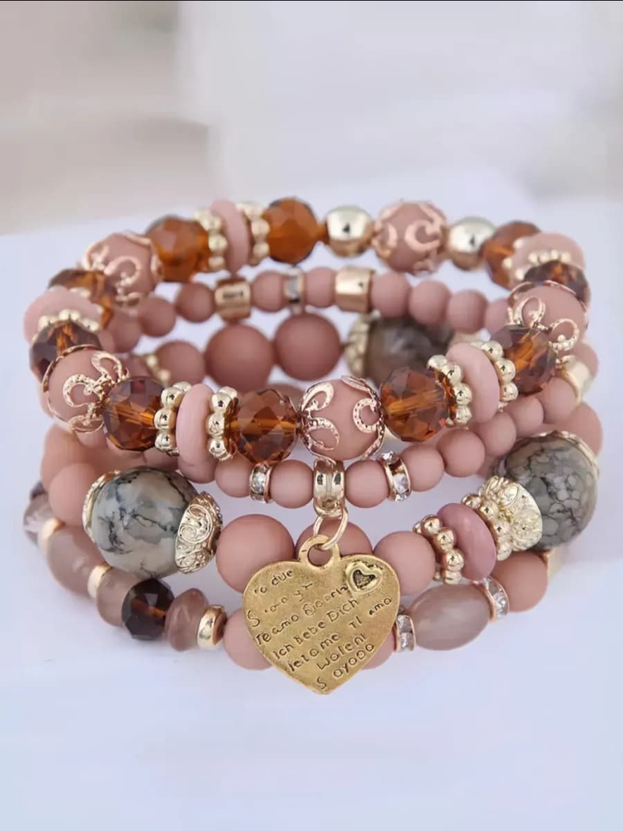 Браслеты на руку набор сердце