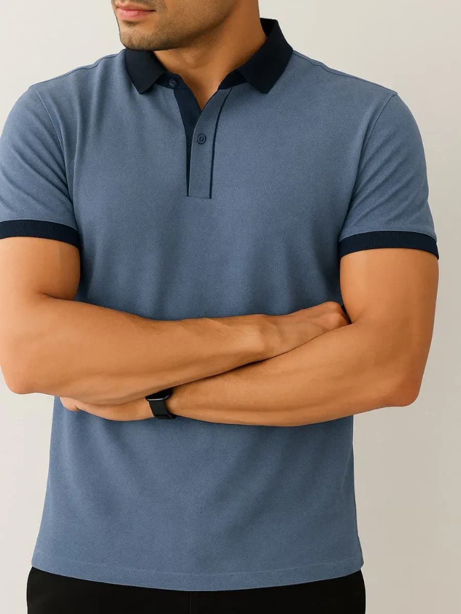 Футболка поло с коротким рукавом хлопок