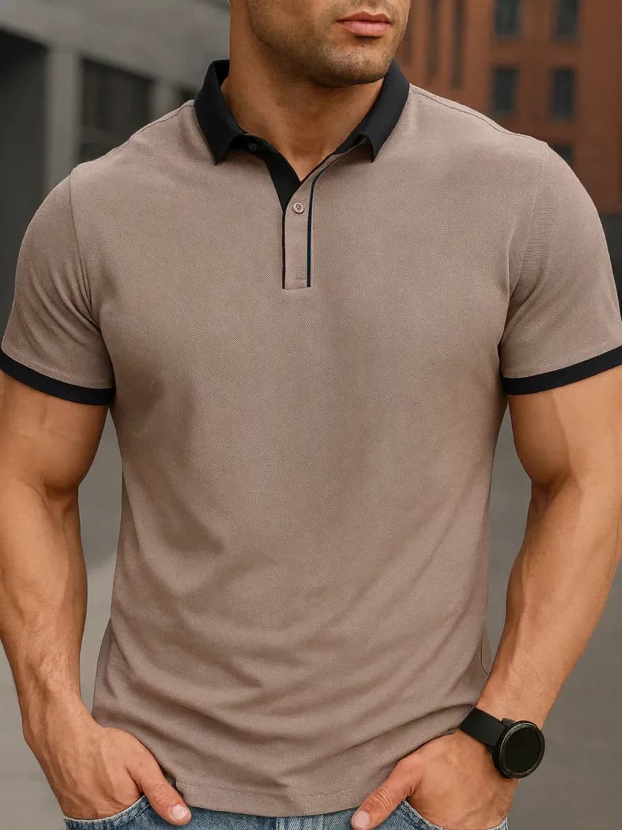 Футболка поло с коротким рукавом хлопок