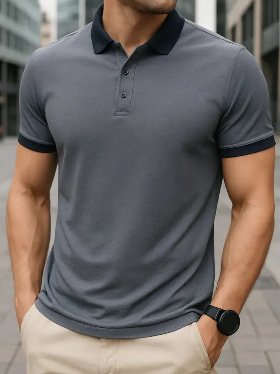 Футболка поло с коротким рукавом хлопок