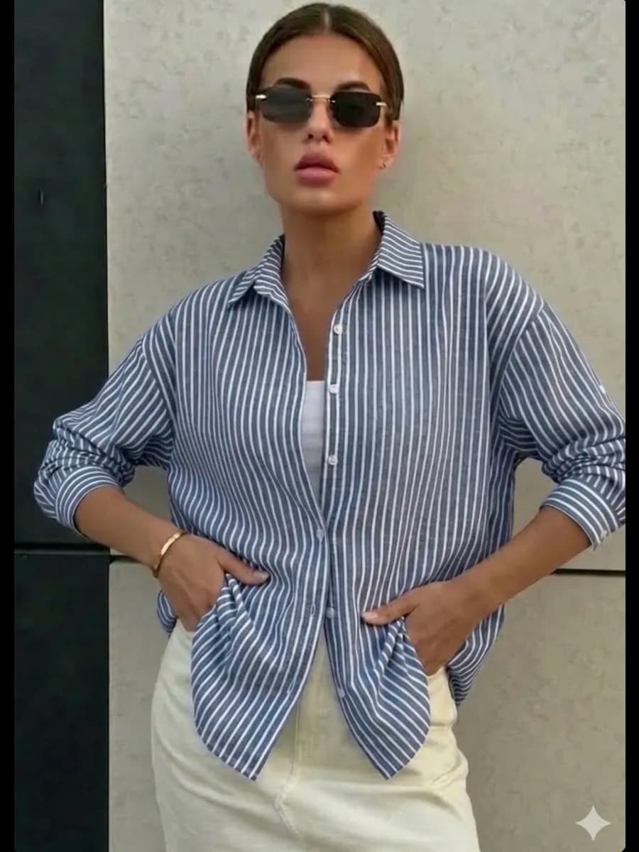 Рубашка льняная оверсайз летняя