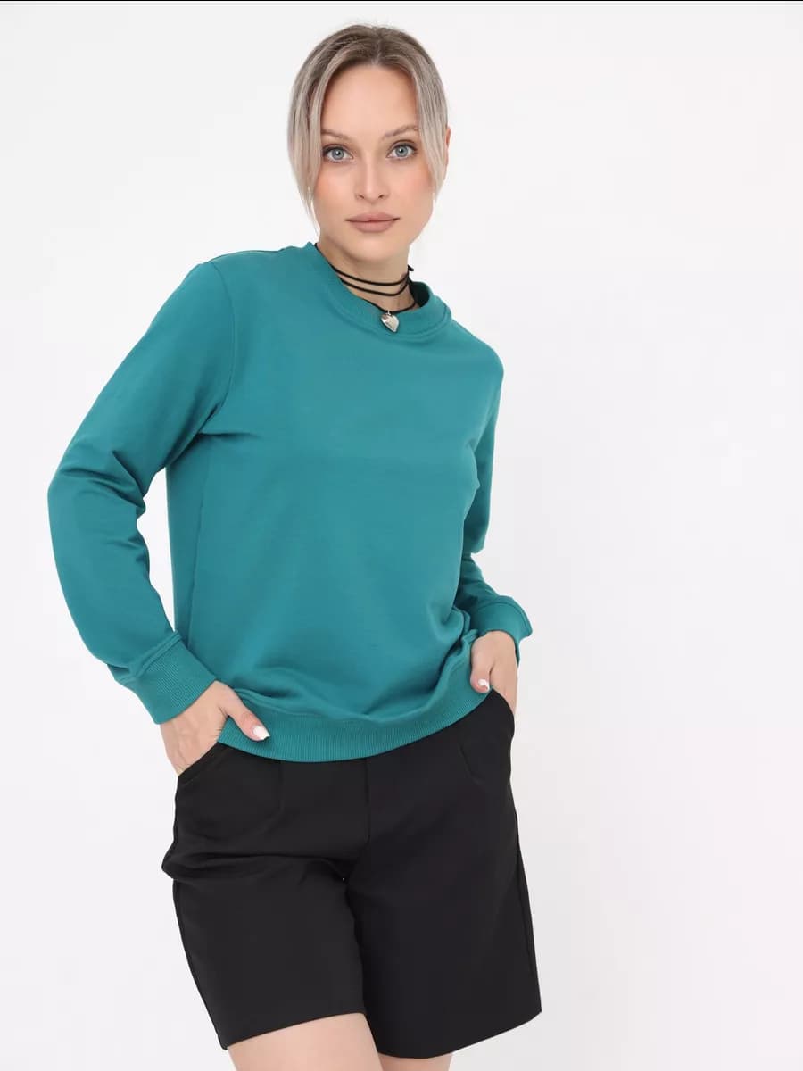 Свитшот без начеса однотонный хлопок