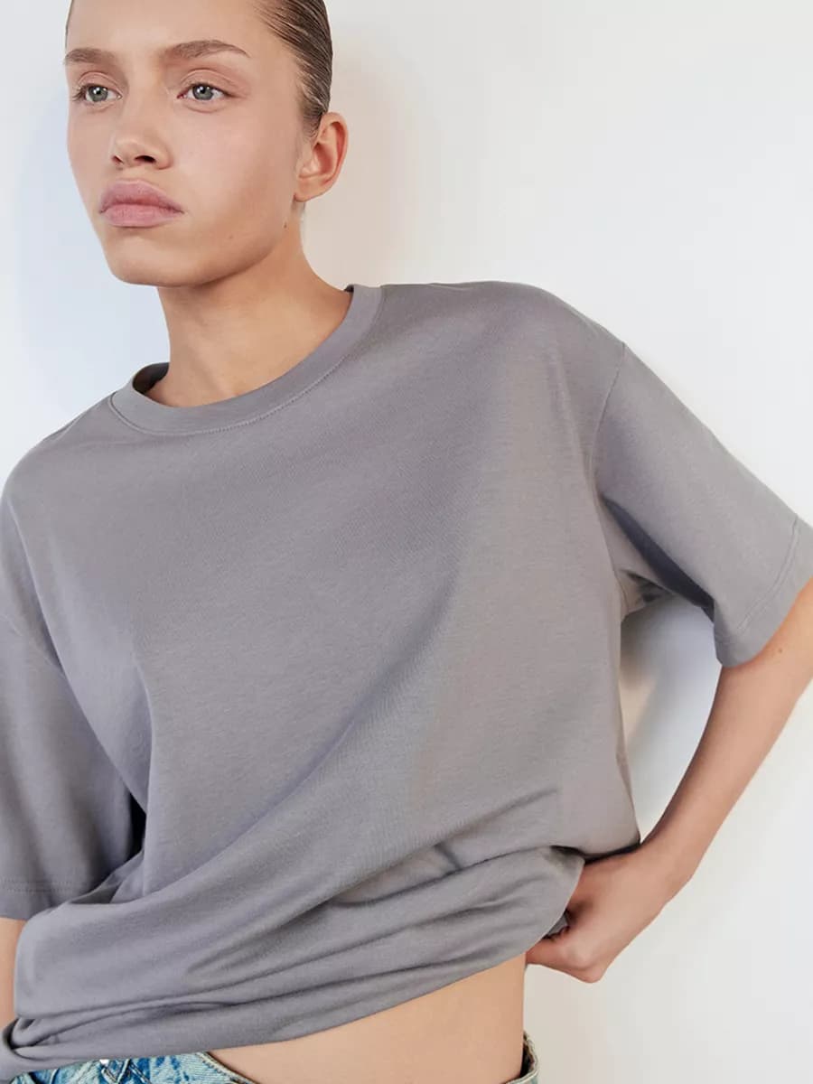 Футболка оверсайз хлопковая базовая