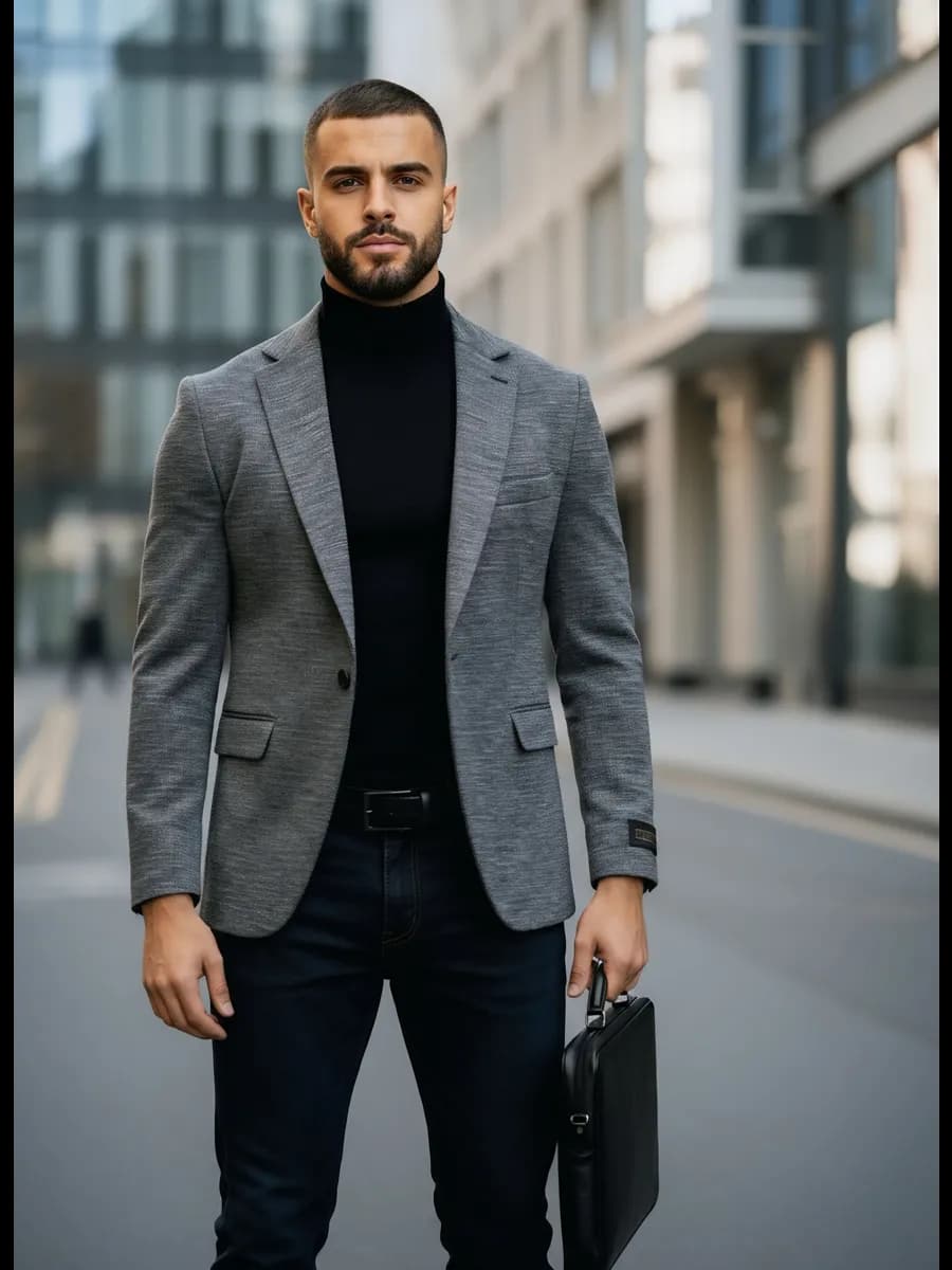 Пиджак под джинсы повседневный классический