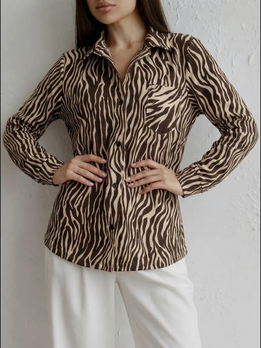 Рубашка классическая новогодняя для офиса теплая