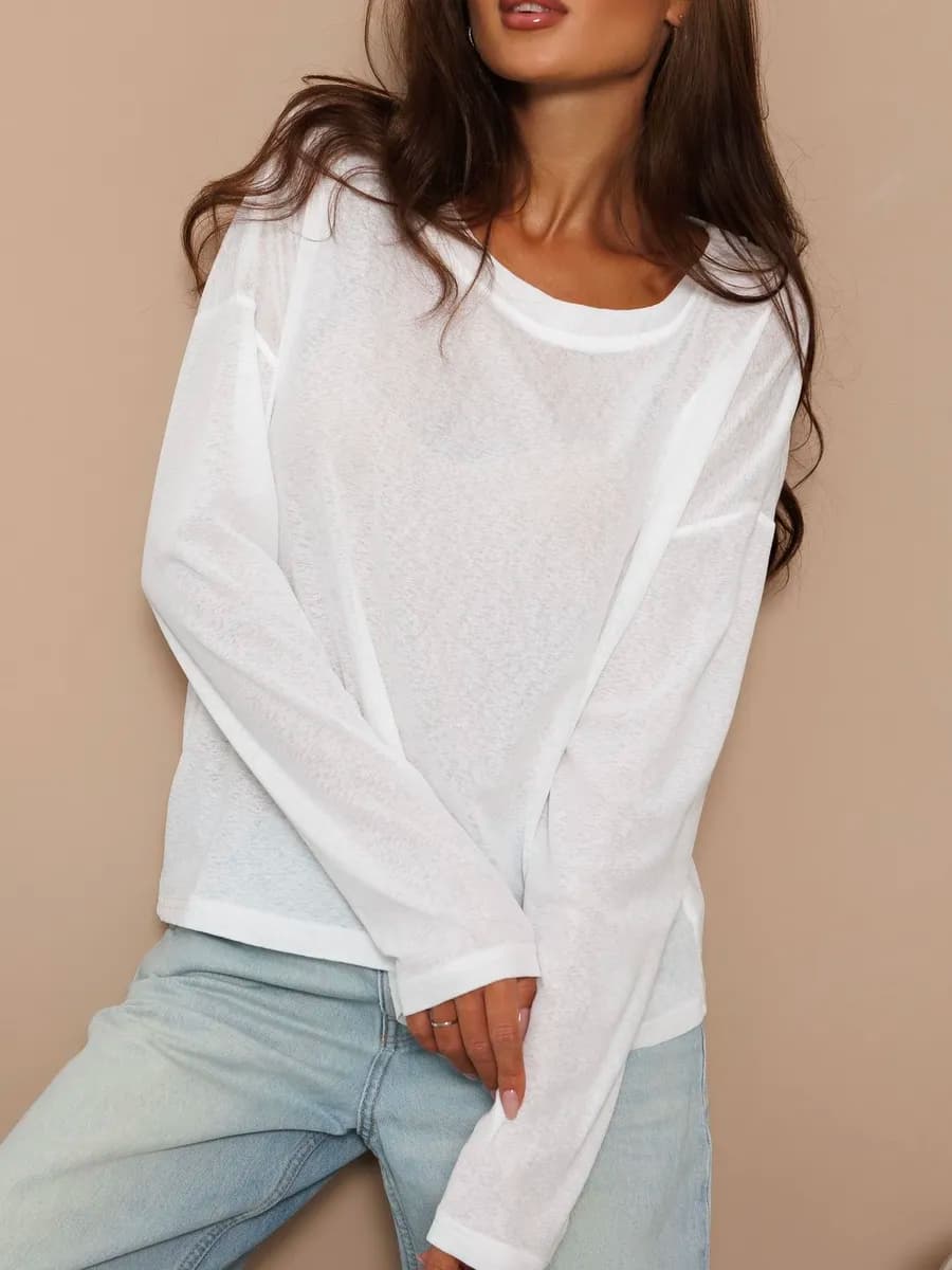 Лонгслив оверсайз полупрозрачный