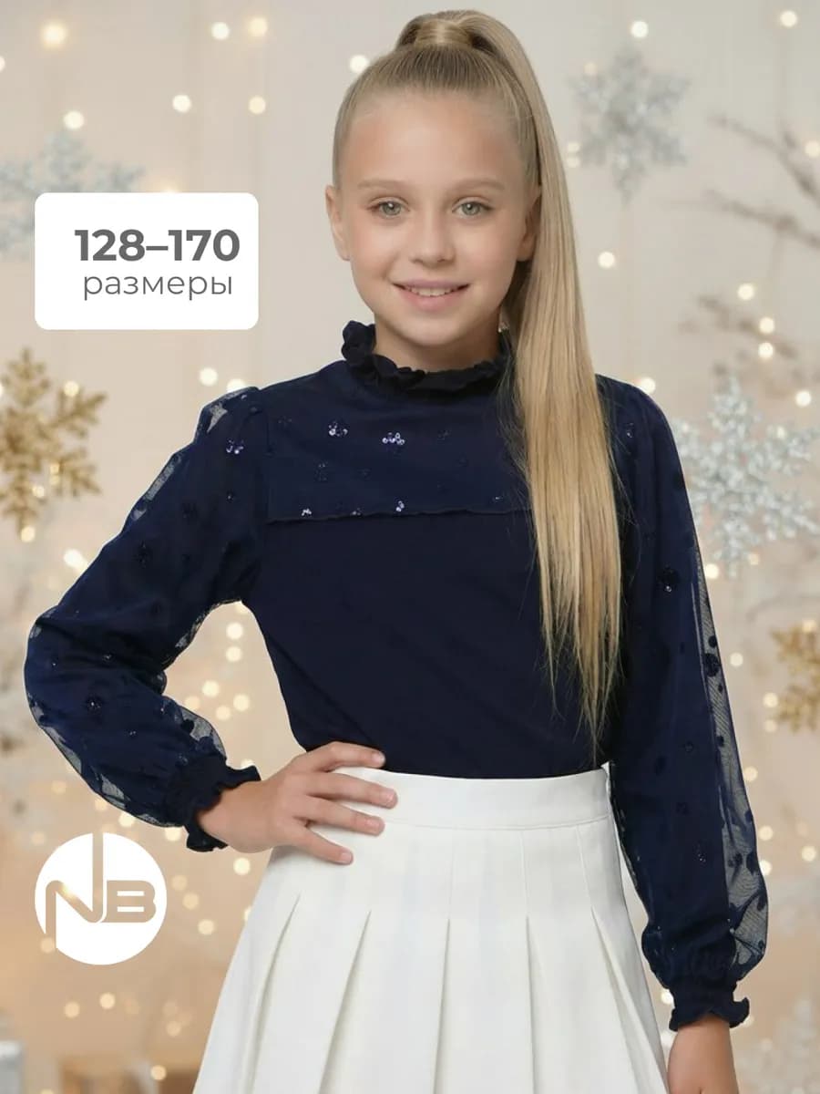 Блузка школьная нарядная праздничная - фото 1