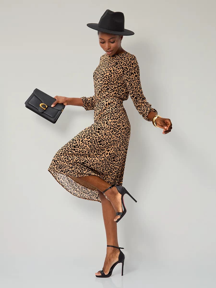 Платье шифоновое леопардовое
