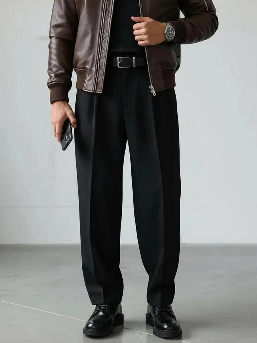 Брюки классические со стрелками бананы