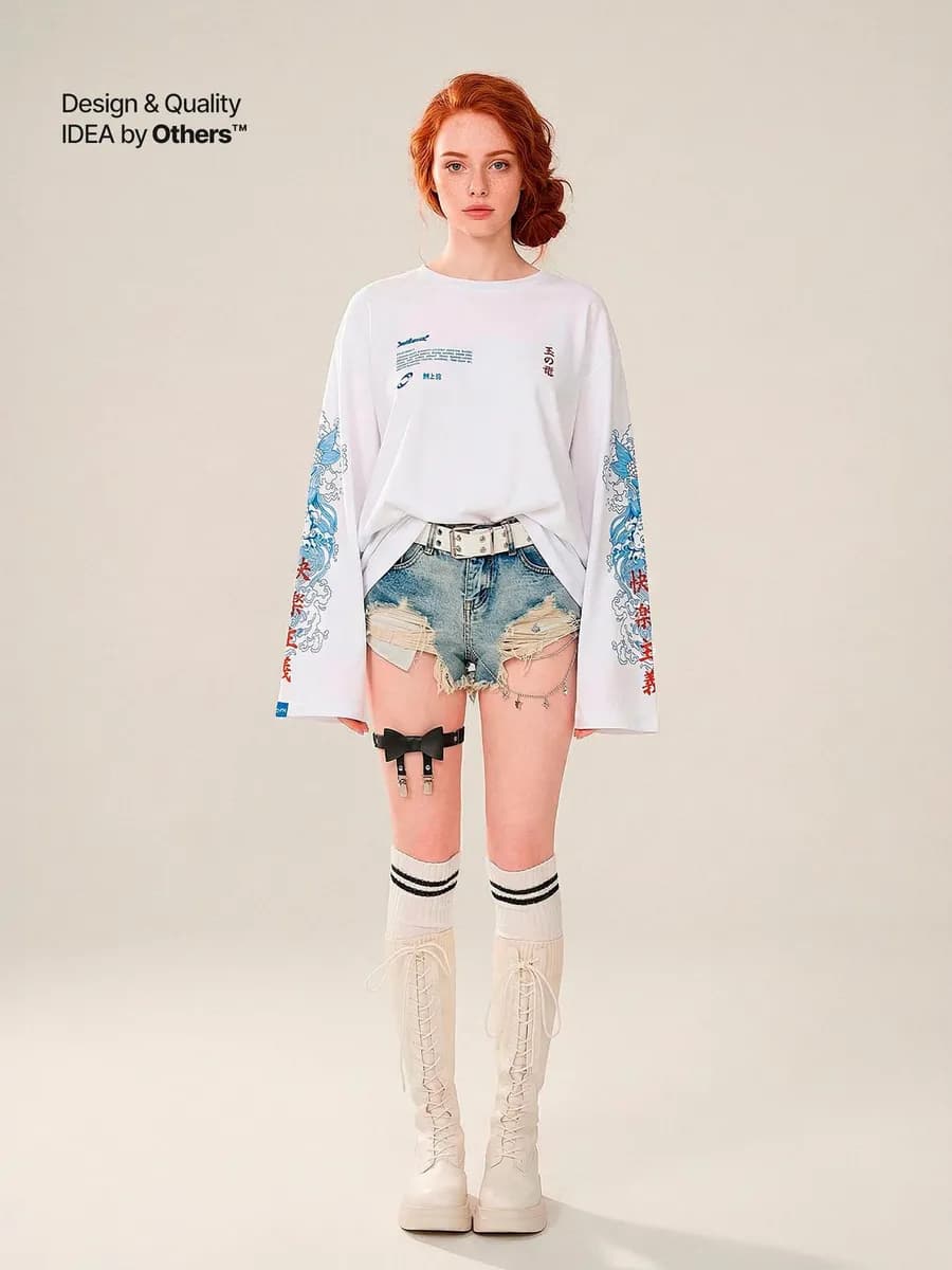 Лонгслив с принтом оверсайз