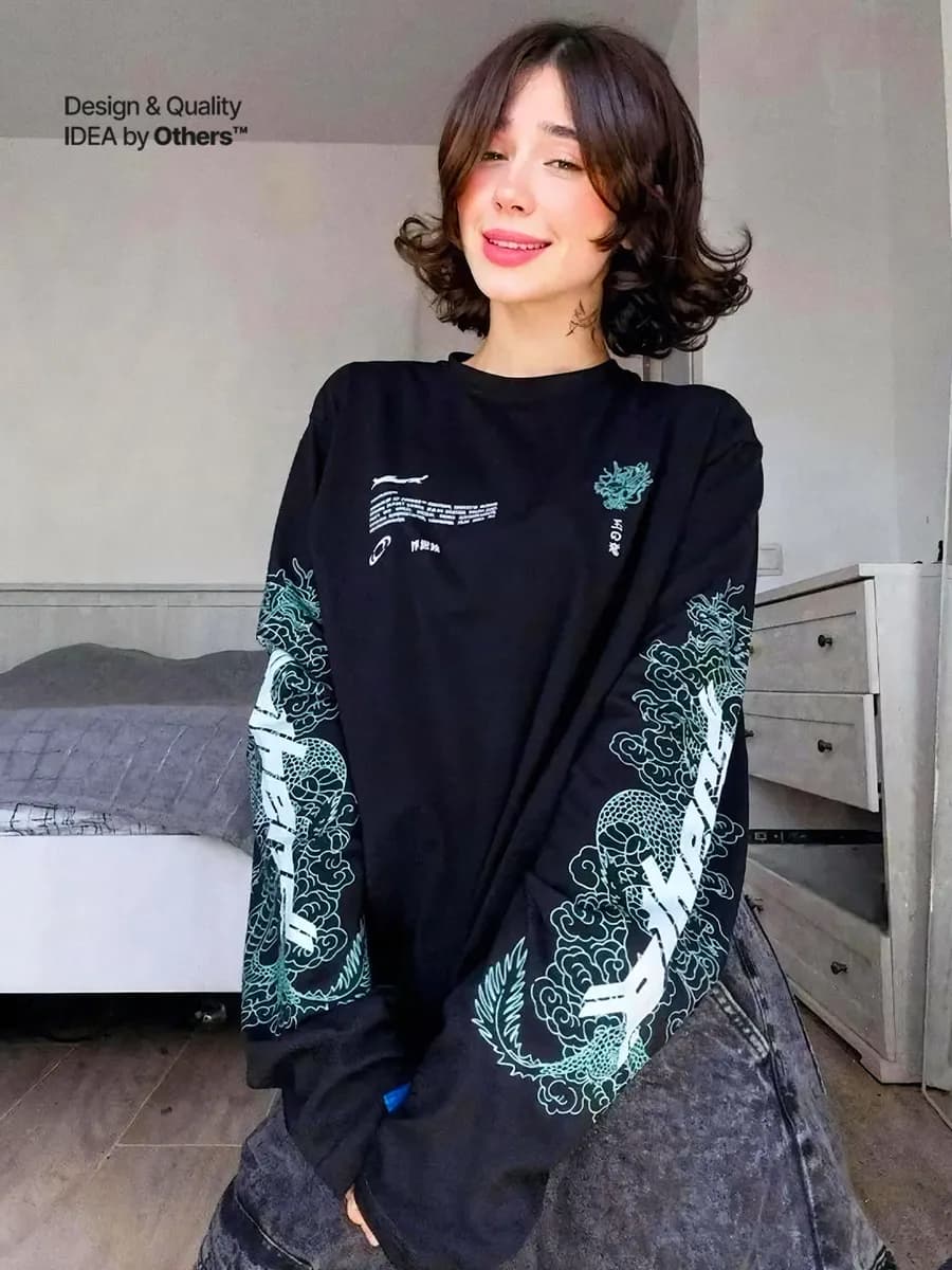 Лонгслив с принтом оверсайз