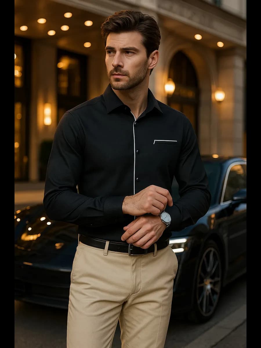 Рубашка на кнопках приталенная Турция