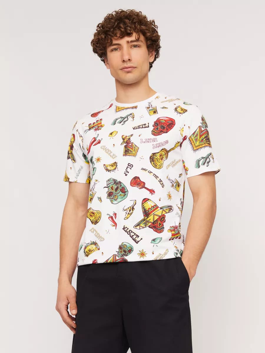 Мужская футболка из хлопка с принтом