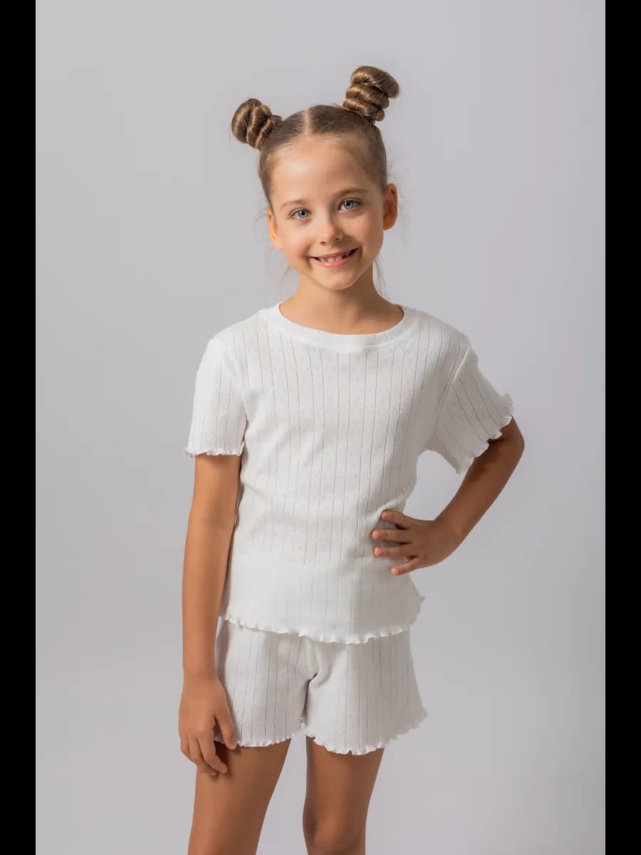 Пижама ажурная детская с шортами