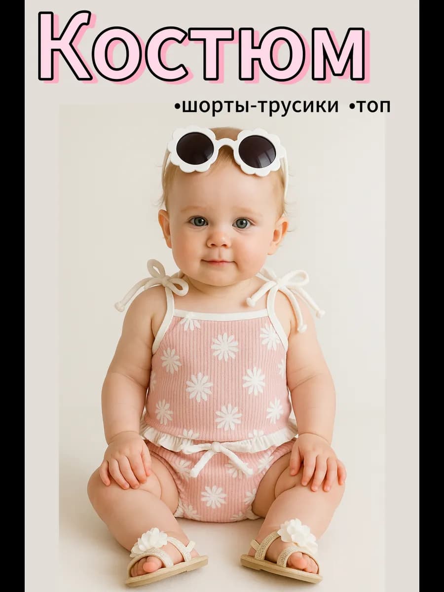 Летний костюм для новорожденных малышей на море пляжный