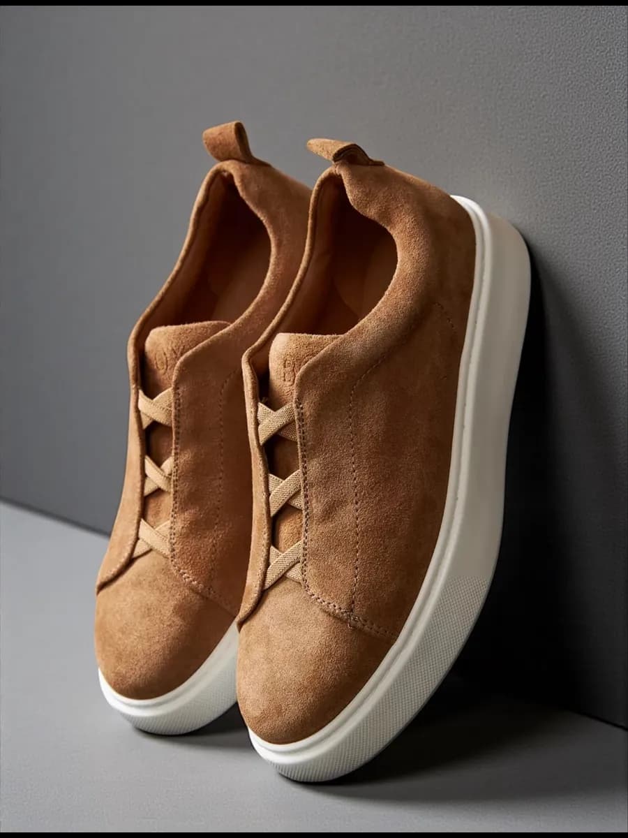 Кеды замшевые натуральные на платформе