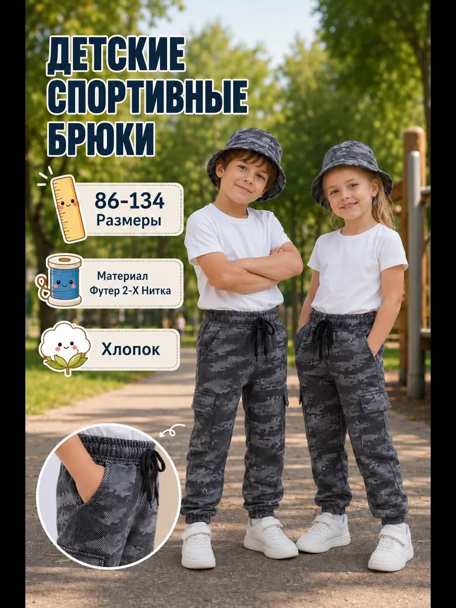брюки детские камуфляж