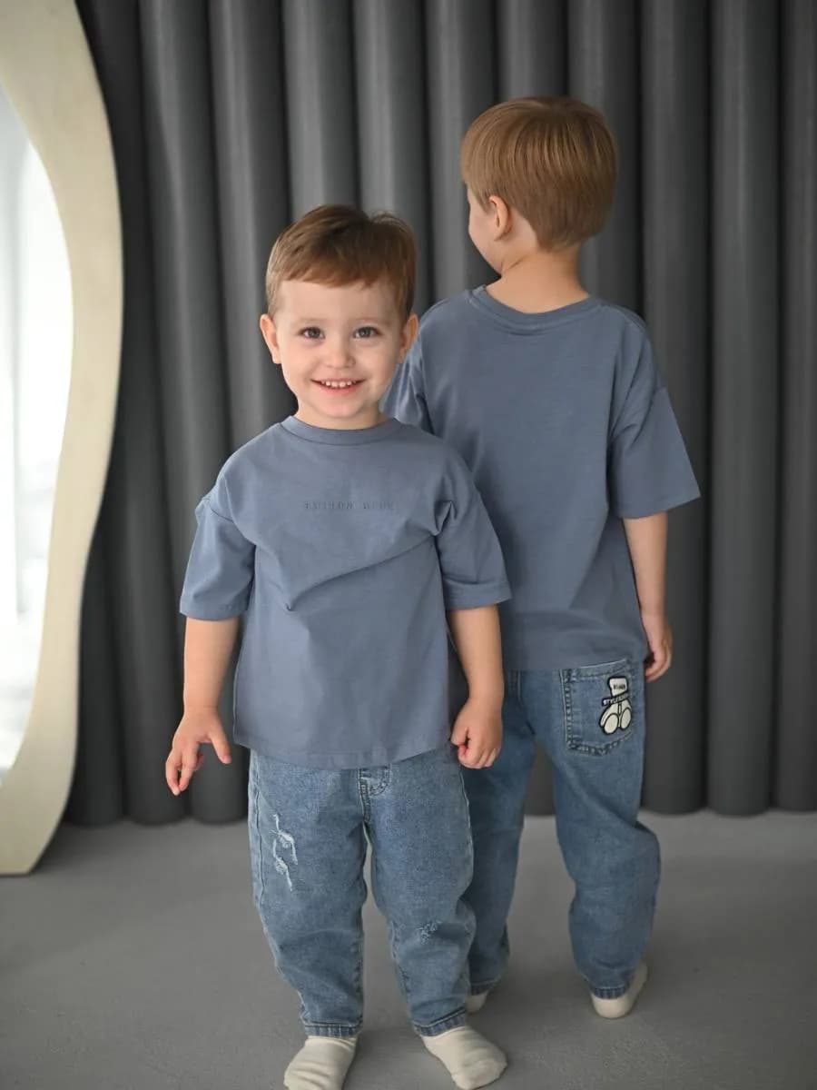 Джинсы детские широкие бананы на резинке