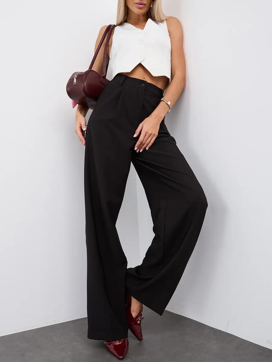 Классические брюки палаццо на резинке