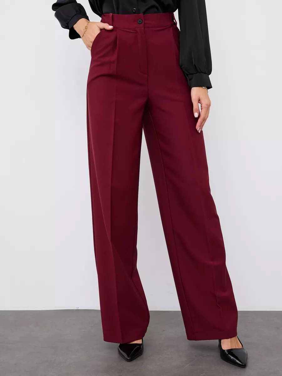 Брюки теплые палаццо классические широкие