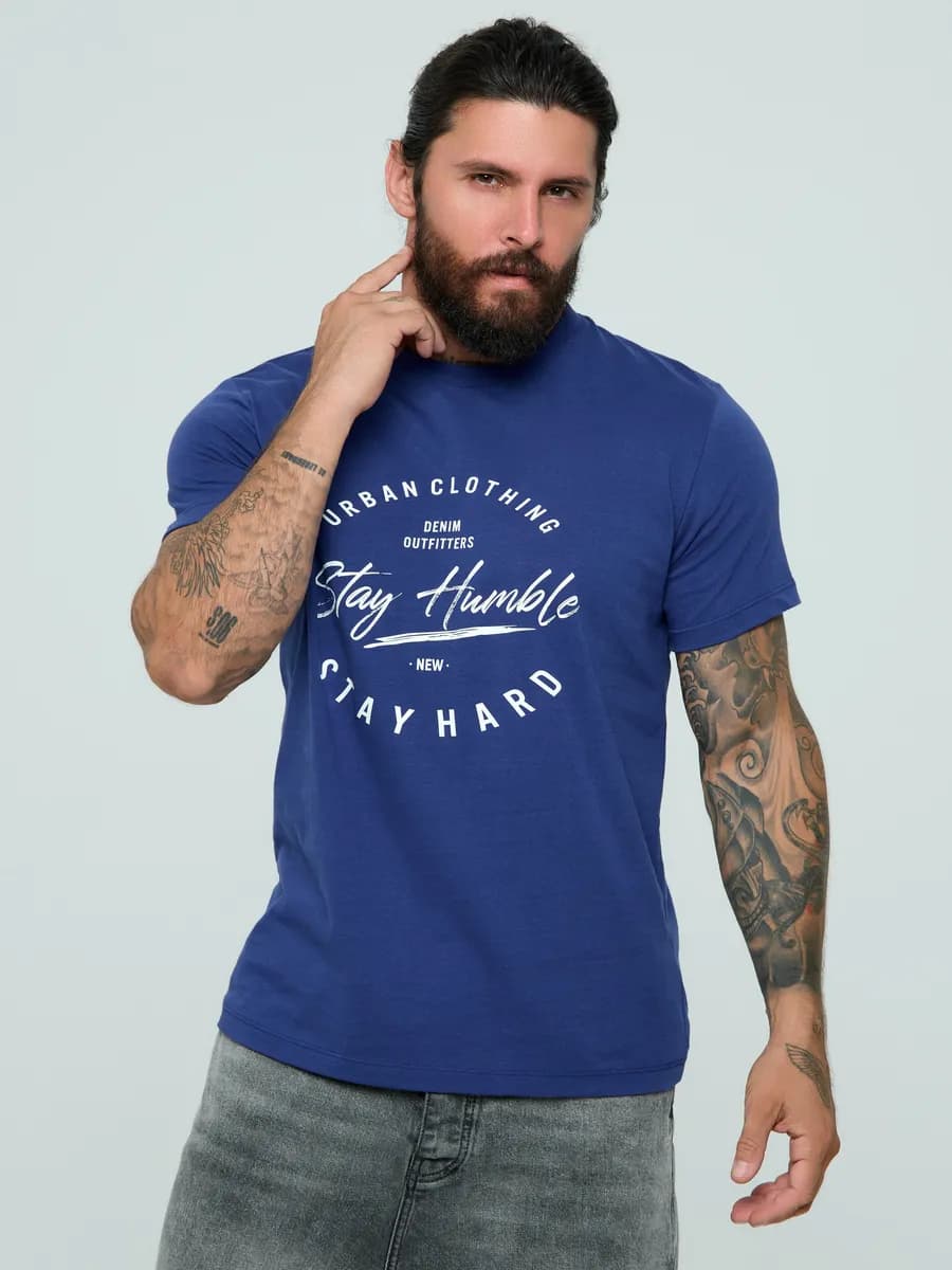 Футболка с принтом хлопок - фото 1