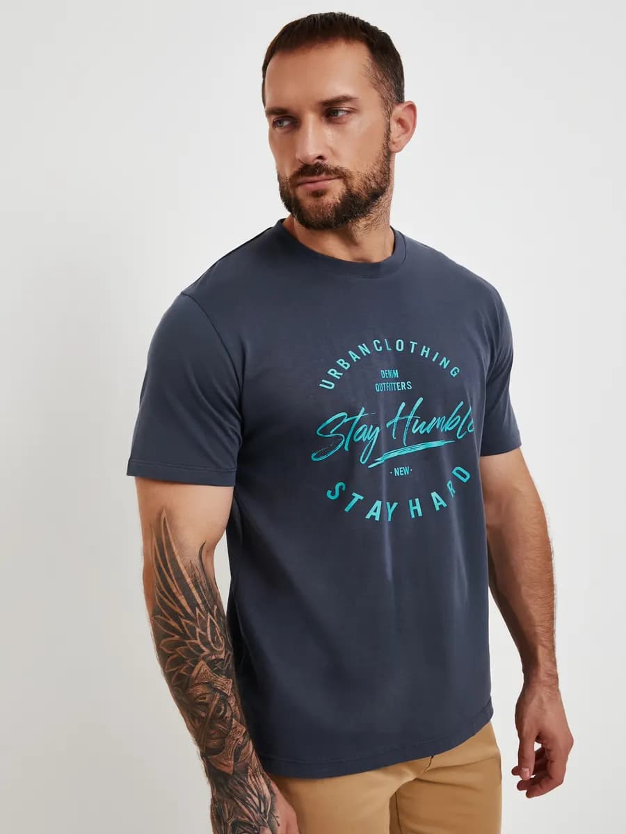 Футболка с принтом хлопок базовая