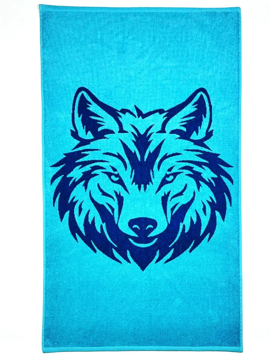 Полотенце махровое банное 70х140 см лдя душа Волк, хлопок