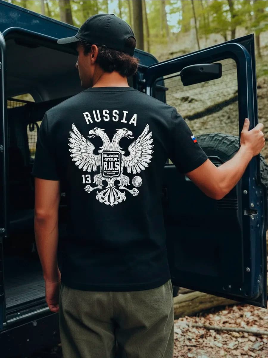 Футболка свободная с принтом