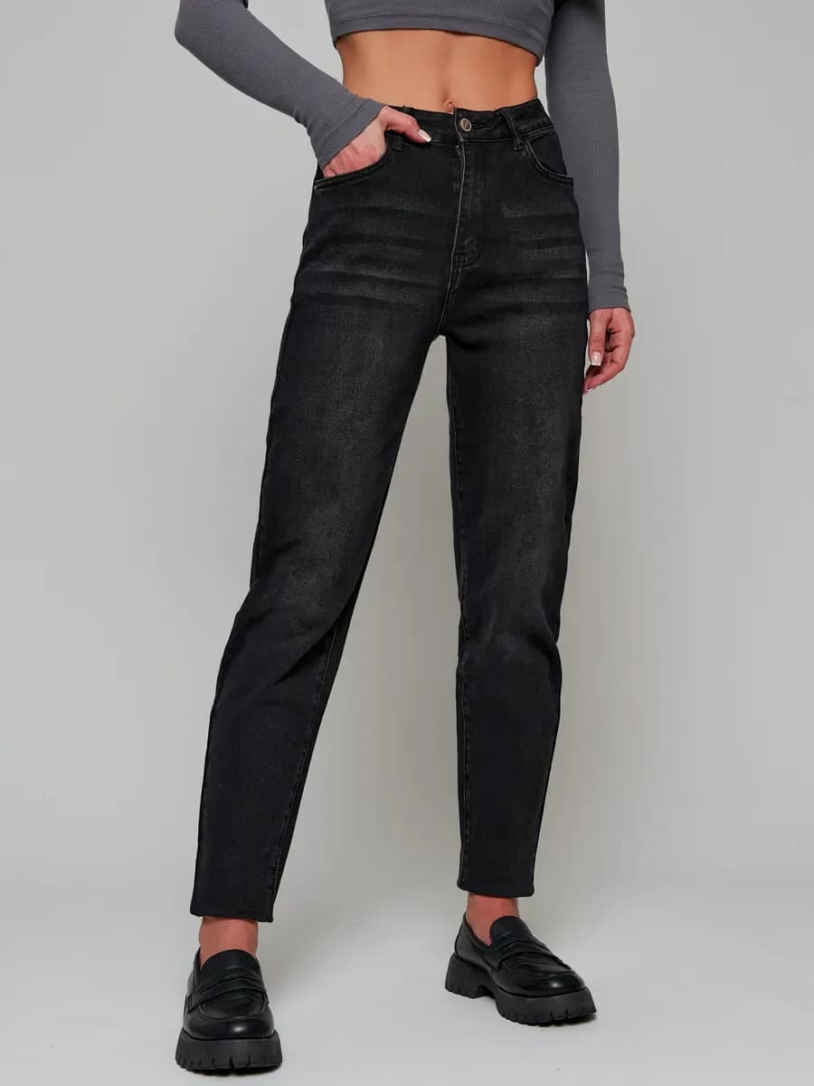 Джинсы мом высокая посадка прямые