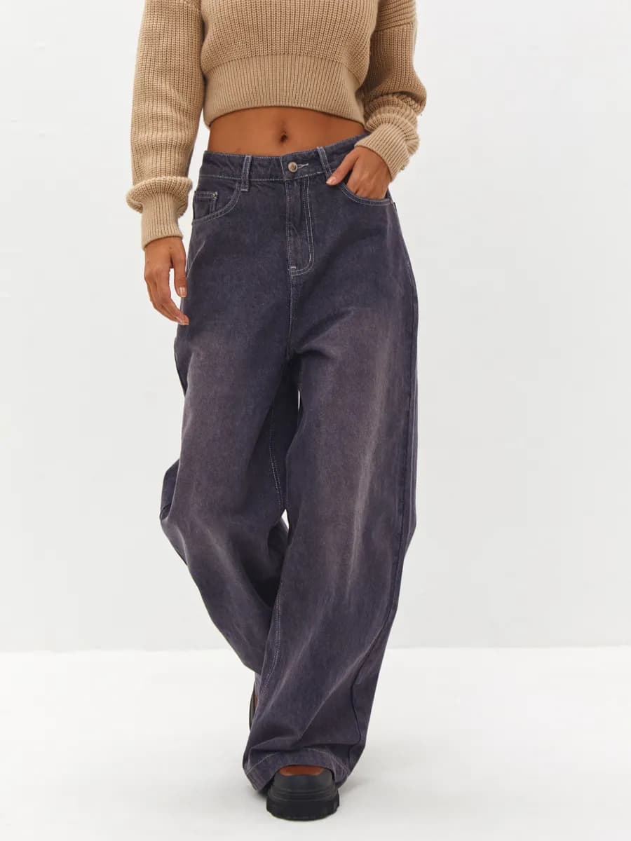 Джинсы широкие багги