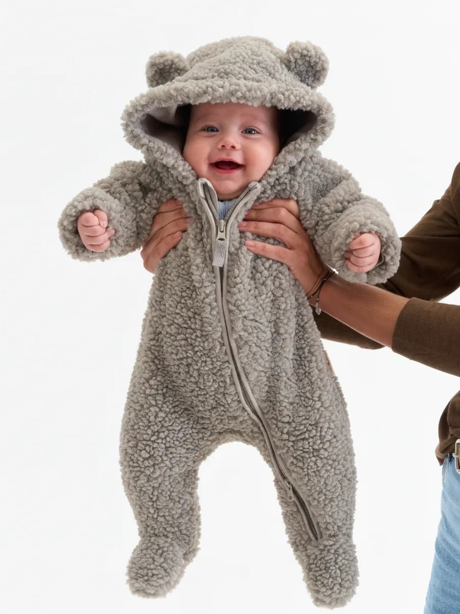 Комбинезон плюшевый для новорожденных с ушками