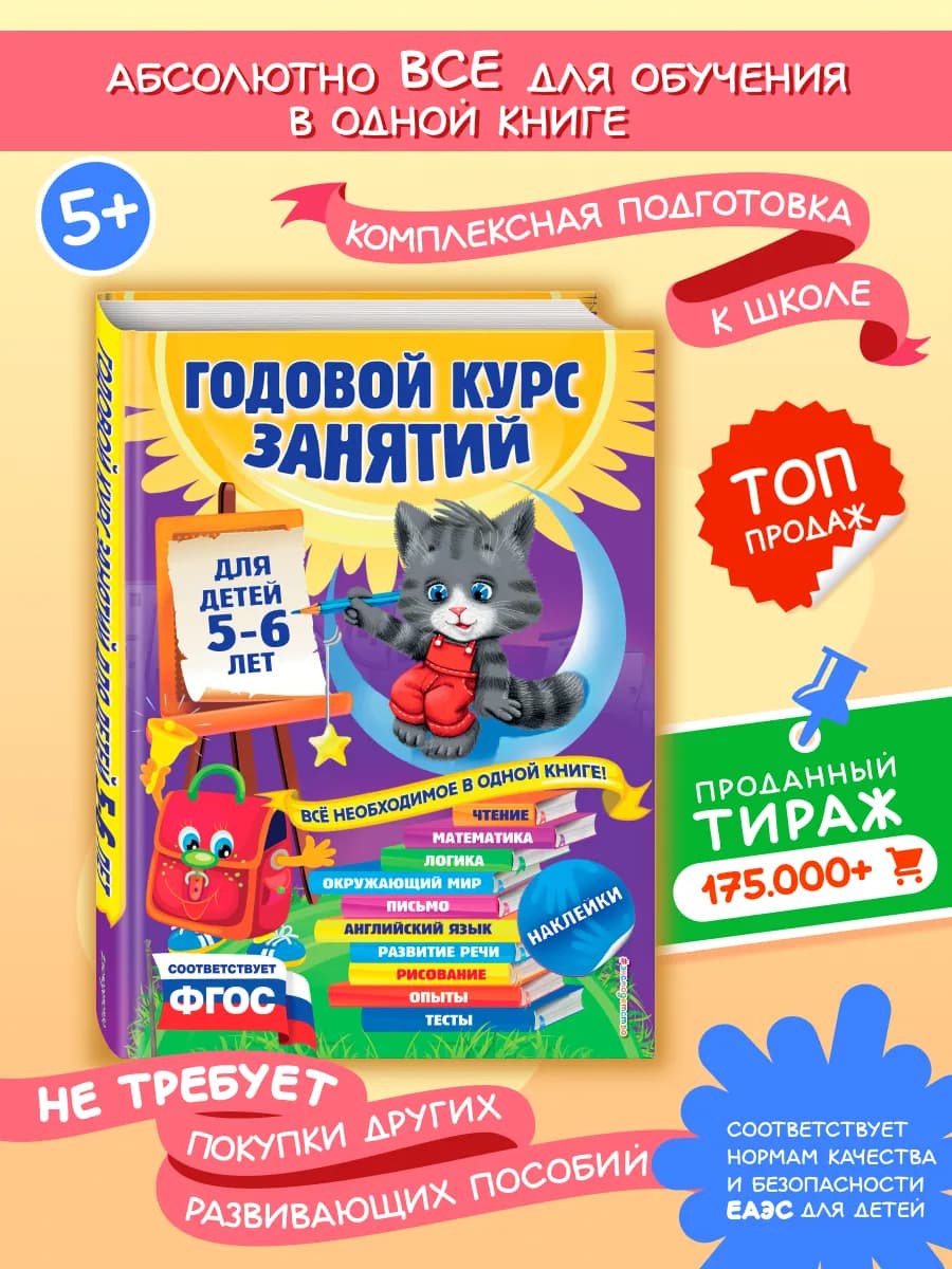 Годовой курс занятий подарок для детей 5-6 лет
