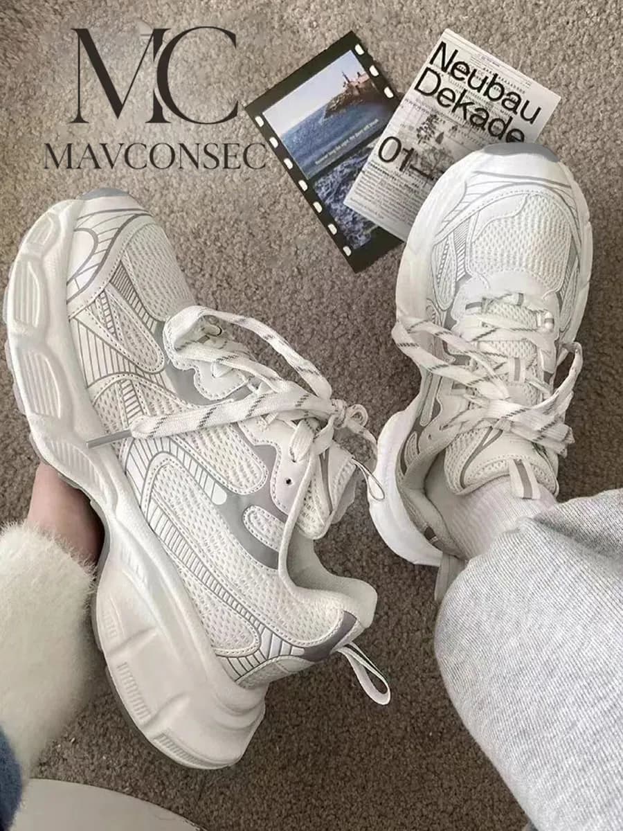 Кроссовки белые на платформе весна