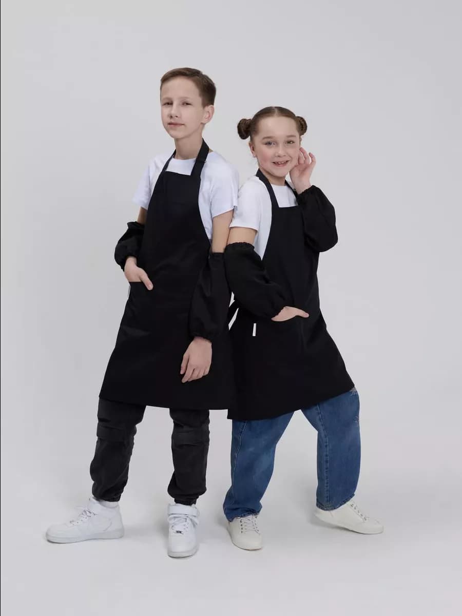 Фартук детский для трудов школьный с нарукавниками