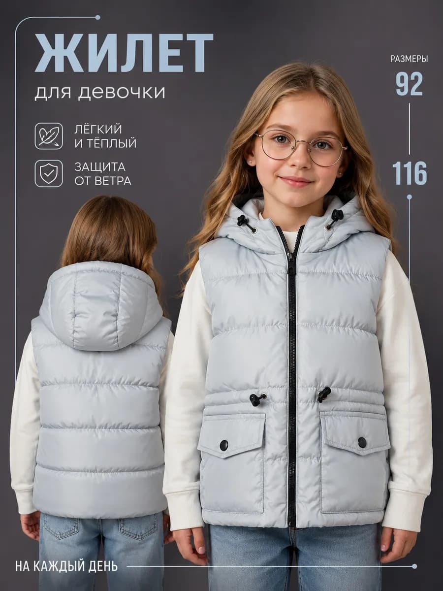 Жилет безрукавка детская утепленная дутая